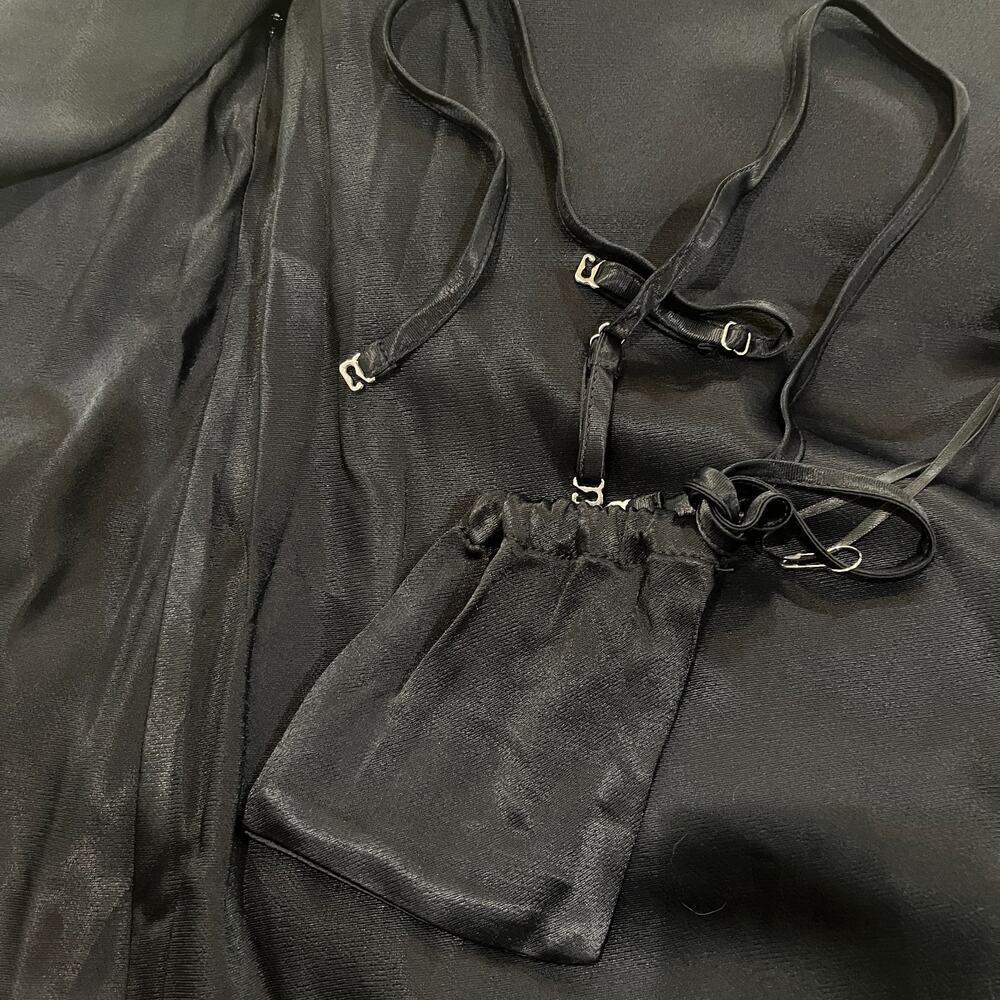 NWT Anthropologie The Tilda Satin Slip Dress Black Strapless Sz XS - Picture 7 of 11
